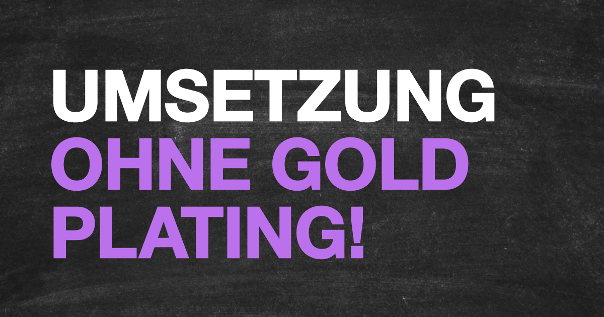 Gold Plating vermeiden